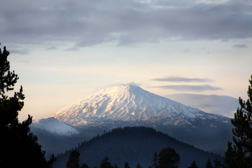 View of Mt. Bachelor from Birch Park Black Arabians November 2009