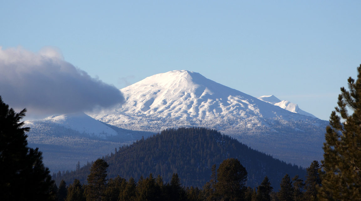 A view of Mt. Bachelor from Birch Park Black Arabians