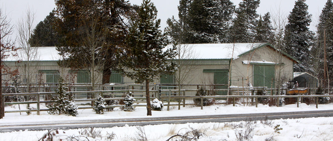 Birch Park Barn in snow